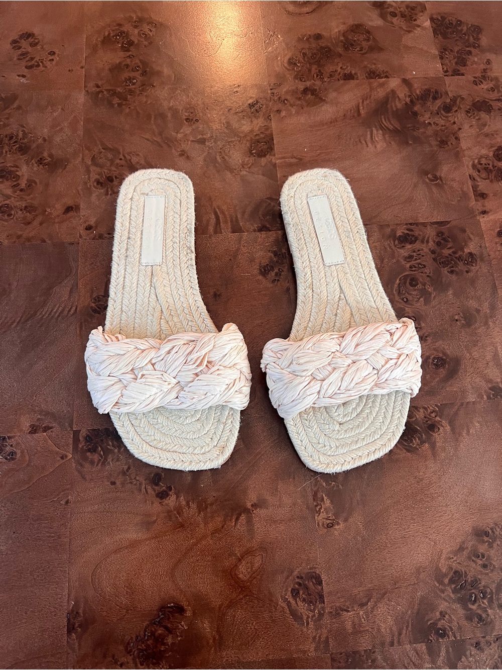 ASOS Woven Braided Slide Sandals in Cream